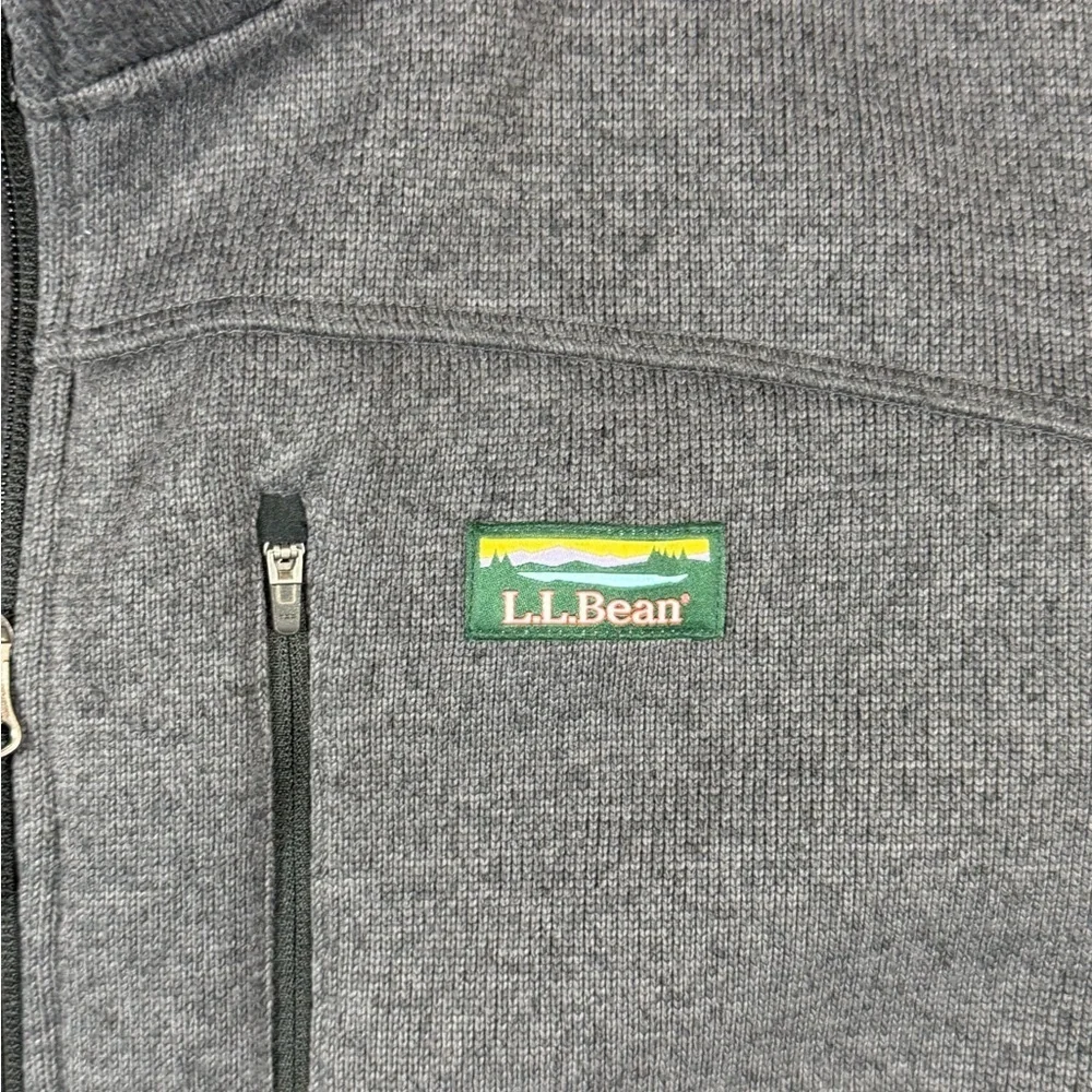 L.L. Bean Men's XL Reg Slightly Fitted Charcoal Fleece Performance Jacket Logo